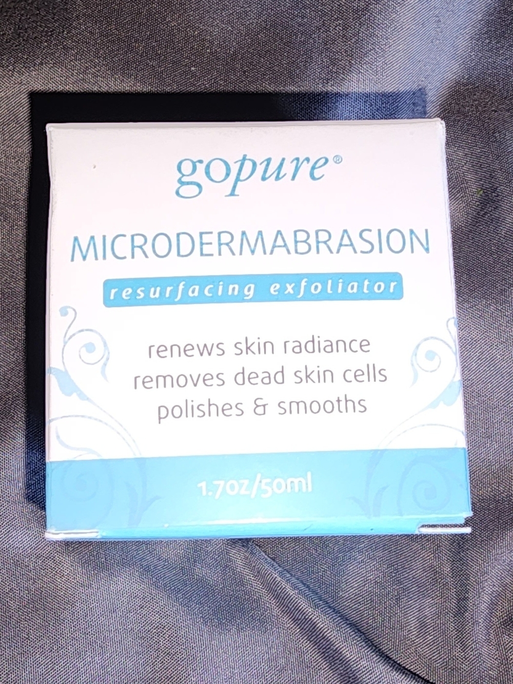 1.7 oz jar of goPure Microdermabrasion Resurfacing Exfoliator